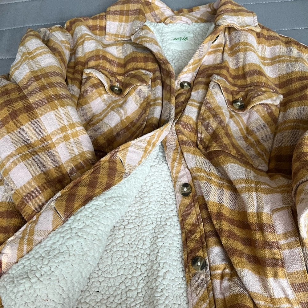 Plaid Fleece Lined Jacket